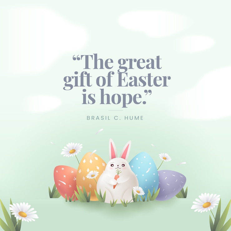 Vector gratuito feliz día de pascua conejitos y huevos