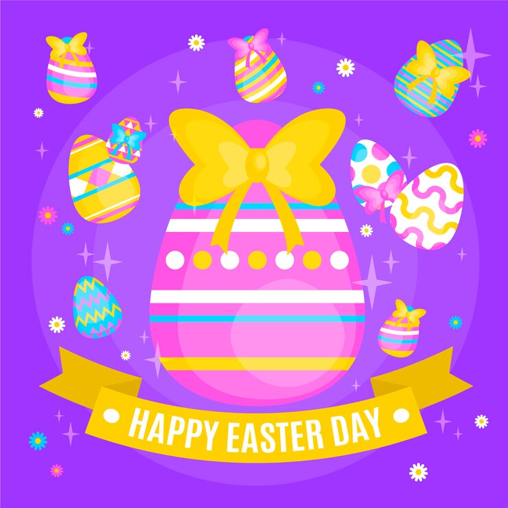 Vector gratuito feliz día de pascua fondo de pantalla diseño plano