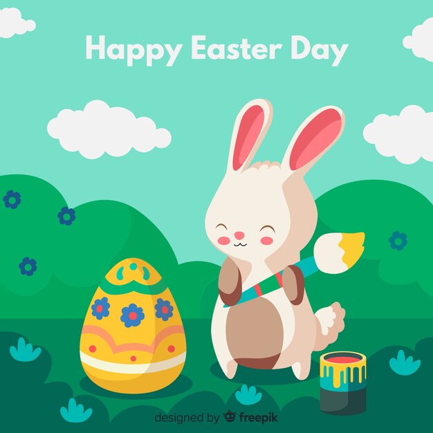 Feliz día de Pascua en el fondo