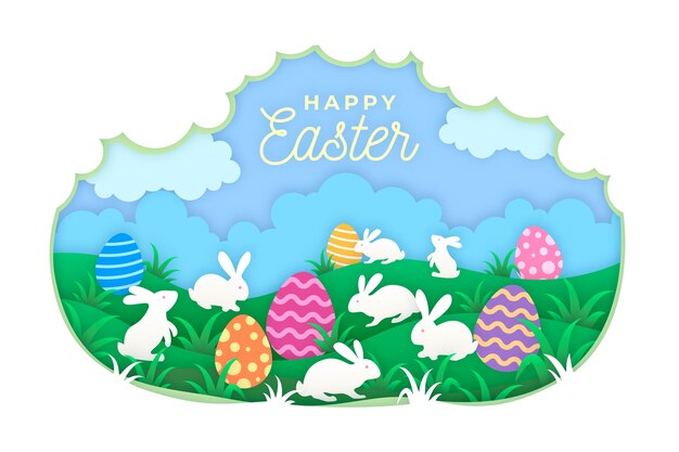 Feliz día de pascua en papel