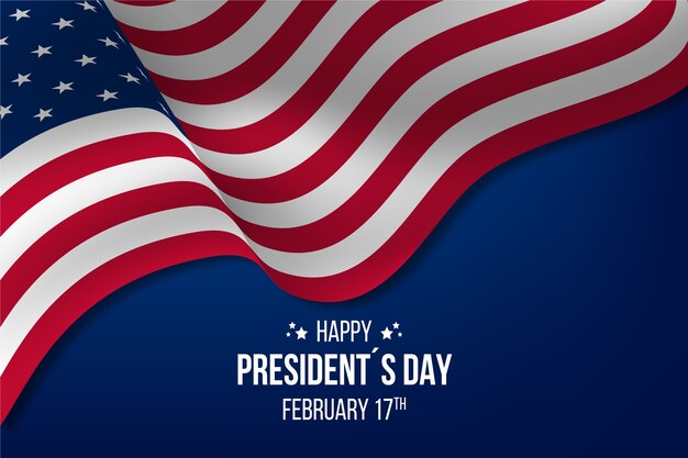 Feliz día del presidente con bandera realista