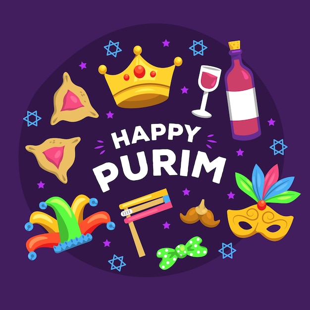 Vector gratuito feliz día de purim banner