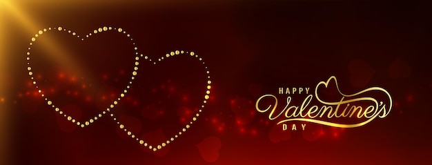 Feliz día de san valentín celebración saludo banner diseño vector