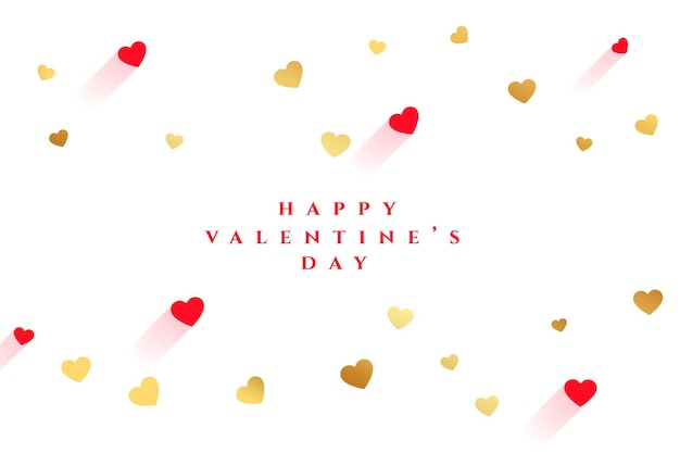 Vector gratuito feliz día de san valentín con fondo rojo y dorado decoración de corazones de amor
