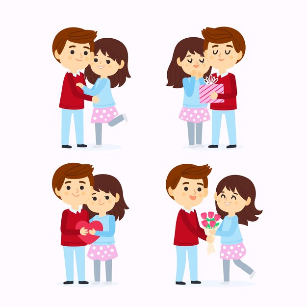 Feliz día de San Valentín pareja diseño