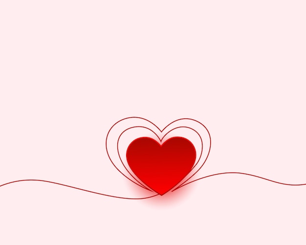 Feliz día de san valentín saludo mínimo con diseño de corazón