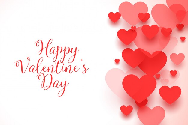 Feliz día de San Valentín tarjeta de felicitación de corazones rojos