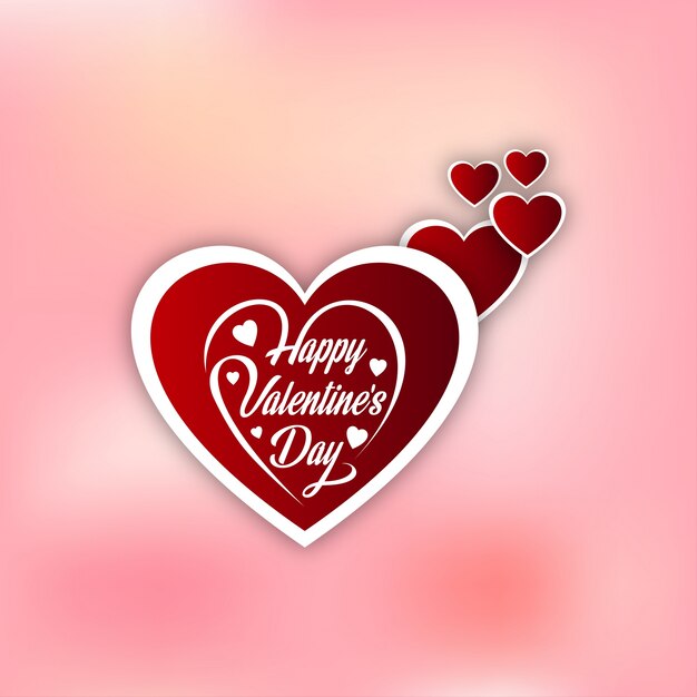 Feliz día de San Valentín tarjeta con fondo rosa
