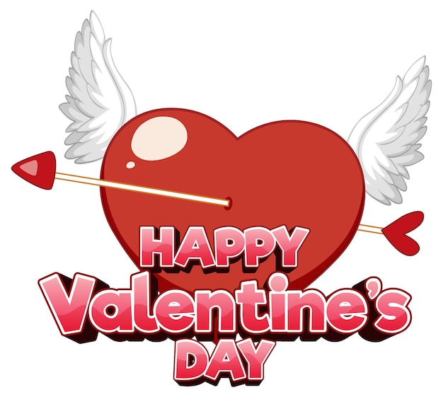 Vector gratuito feliz día de san valentín39 banner con corazón y flecha