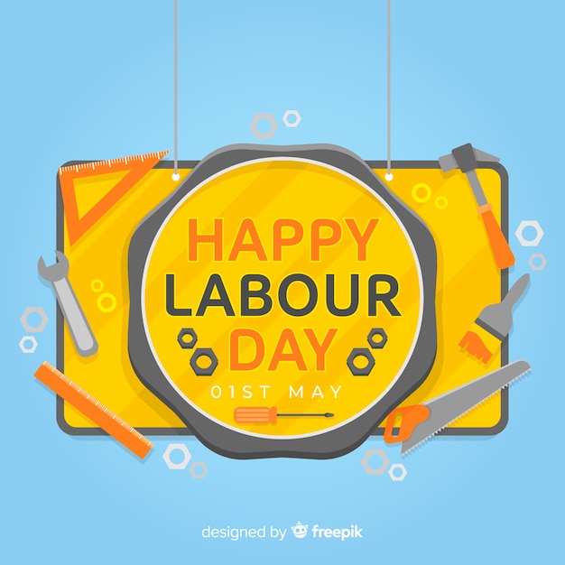 Vector gratuito feliz día del trabajador fondo