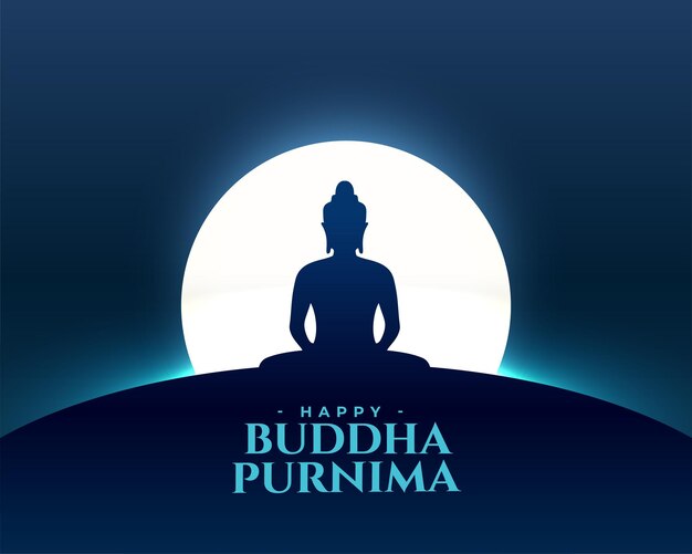 Feliz día de vesak o fondo de guru purnima señor buda en meditación