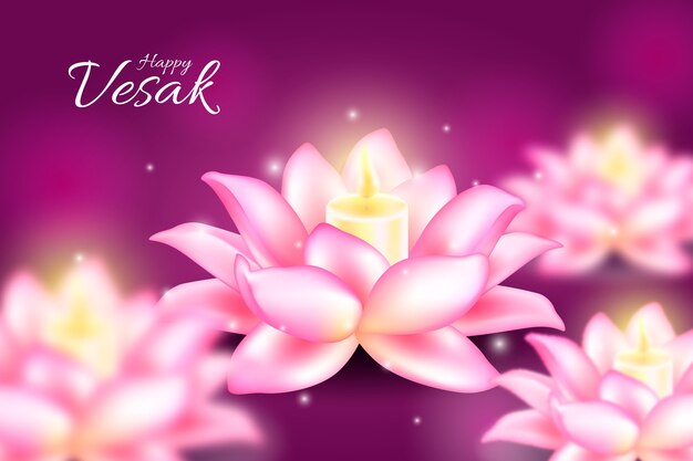 Feliz día vesak realista