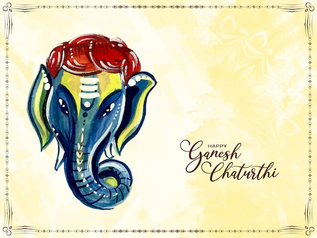 Feliz diseño de tarjeta de celebración del festival ganesh chaturthi