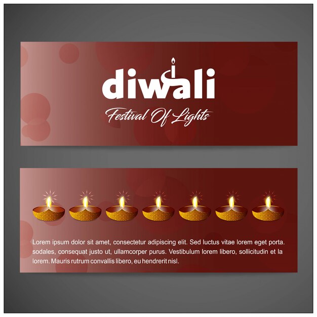 Feliz diwali con diseño creativo y tipografía vector