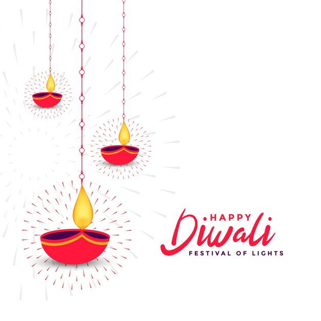 Feliz diwali indio desea diseño de tarjeta
