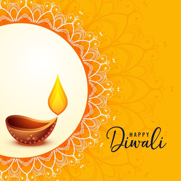 Feliz diwali saludo banner hermoso diseño