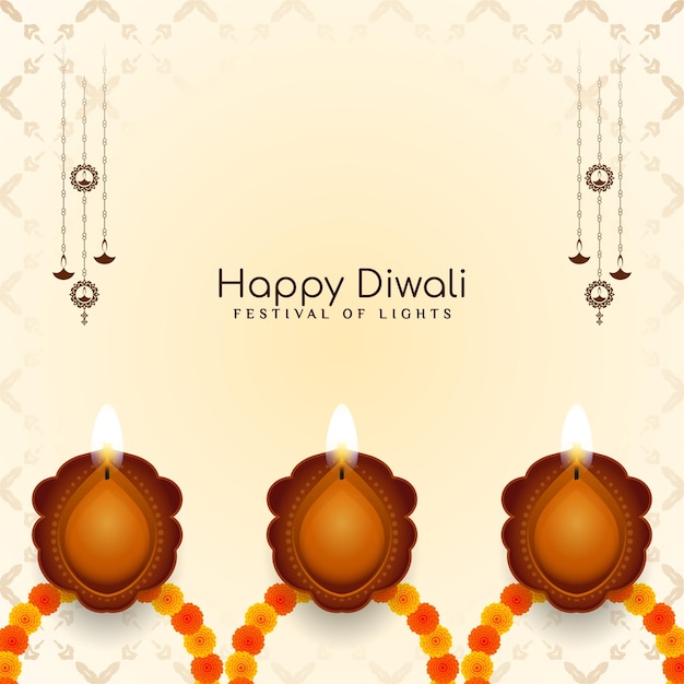 Feliz diwali vector de fondo del festival tradicional hindú indio