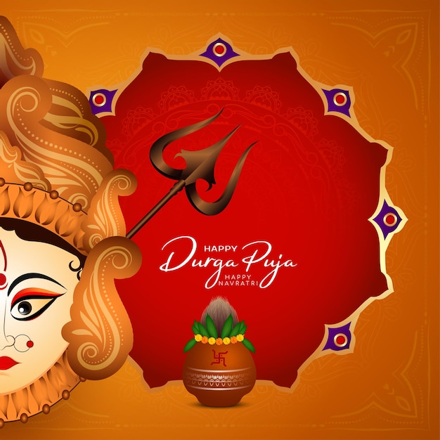 Feliz Durga puja y feliz fondo del festival hindú cultural Navratri