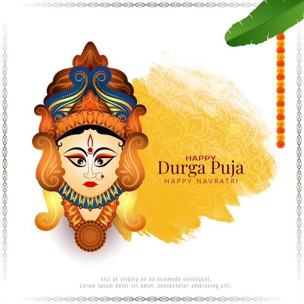 Feliz Durga Puja y Navratri celebración del festival cultural de fondo