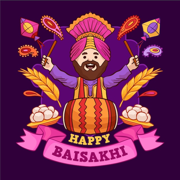 Vector gratuito feliz evento baisakhi