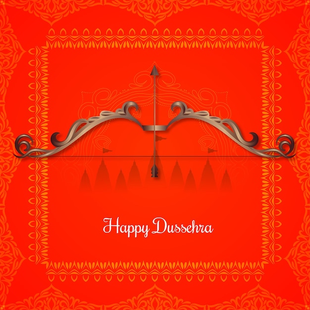 Feliz festival cultural indio de dussehra vector de fondo rojo