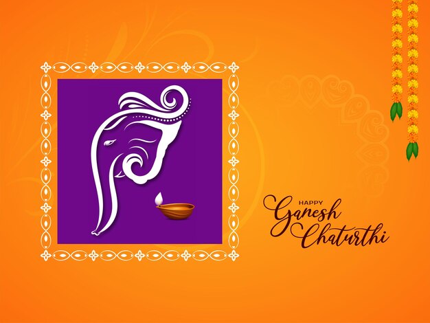 Feliz festival de Ganesh Chaturthi elegante diseño de fondo decorativo