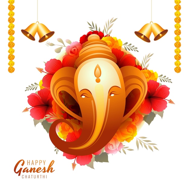 Feliz festival de ganesh chaturthi de la india fondo de tarjeta de felicitación