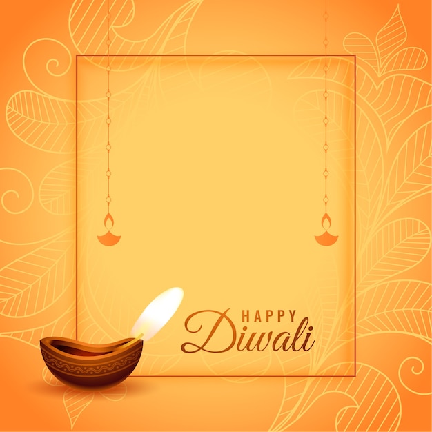 Feliz festival hindú de diwali desea tarjeta