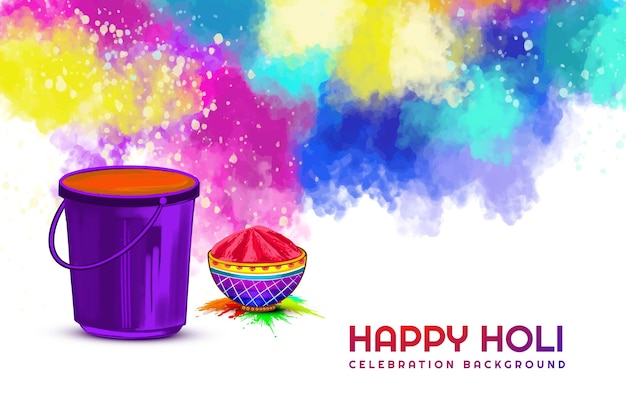 Feliz festival de holi de la india celebración de felicitaciones tarjeta de fondo