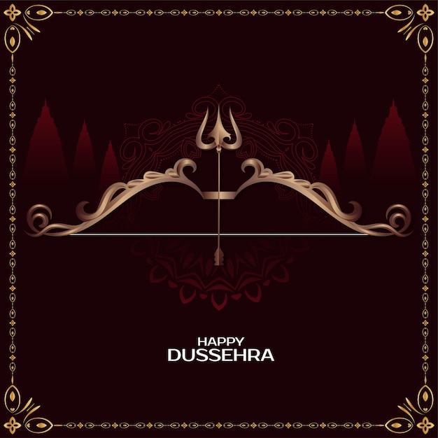 Feliz festival indio de Dussehra hermoso vector de fondo religioso