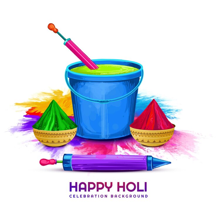 Vector gratuito feliz festival indio de holi diseño de tarjetas de celebración coloridas