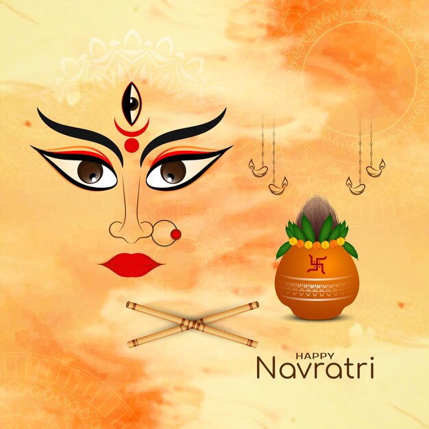 Feliz festival indio religioso Navratri vector de fondo tradicional