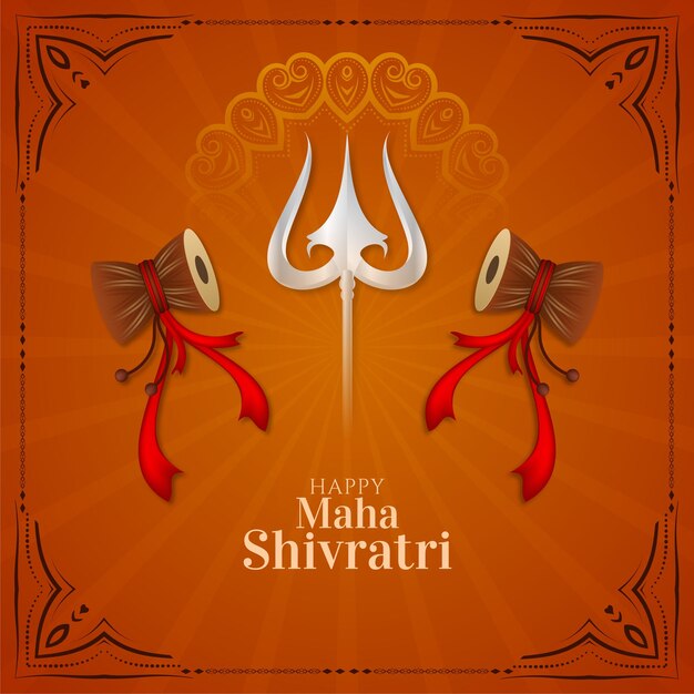 Feliz festival Maha Shivratri señor shiva adoración vector de fondo