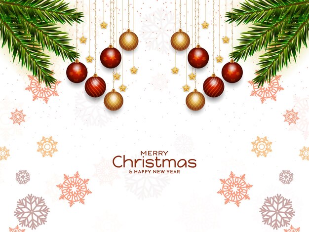 Feliz festival de Navidad copos de nieve diseño de fondo decorativo