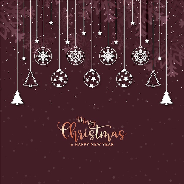 Feliz festival de Navidad decorativo vector de fondo elegante.