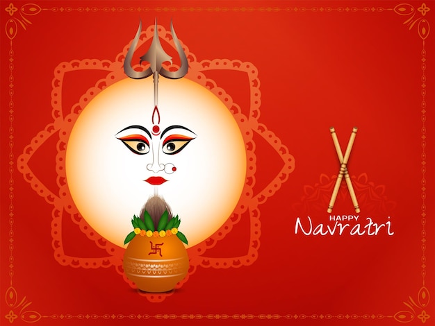 Feliz festival de navratri vector de fondo hermoso color rojo