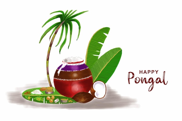 Vector gratuito feliz festival pongal de fondo de celebración de tamil nadu india