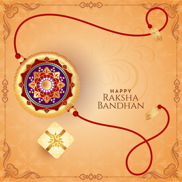 Feliz festival de Raksha Bandhan con diseño de fondo elegante y decorativo