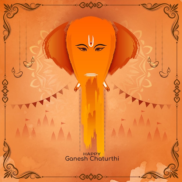 Vector gratuito feliz festival tradicional hindú de ganesh chaturthi vector de fondo