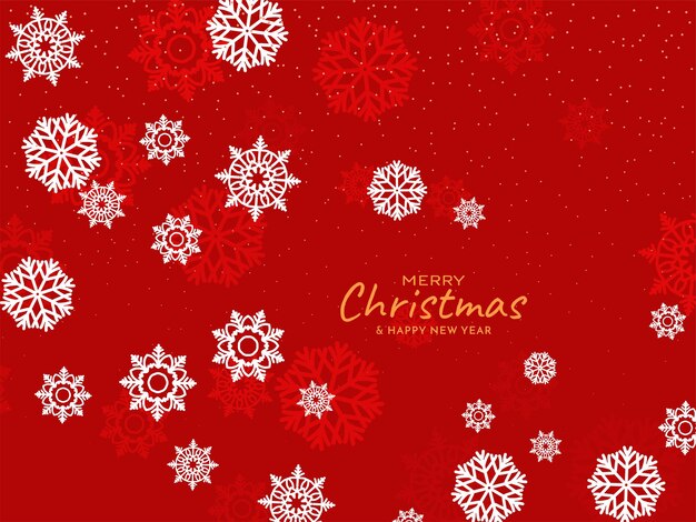 Feliz fiesta de Navidad copos de nieve decorativos vector de diseño de fondo
