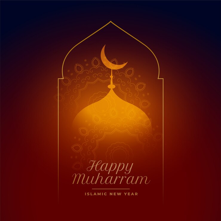 Vector gratuito feliz fondo brillante de la mezquita brillante de muharram