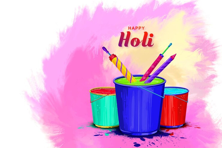 Vector gratuito feliz fondo colorido de holi para el diseño del festival de los colores