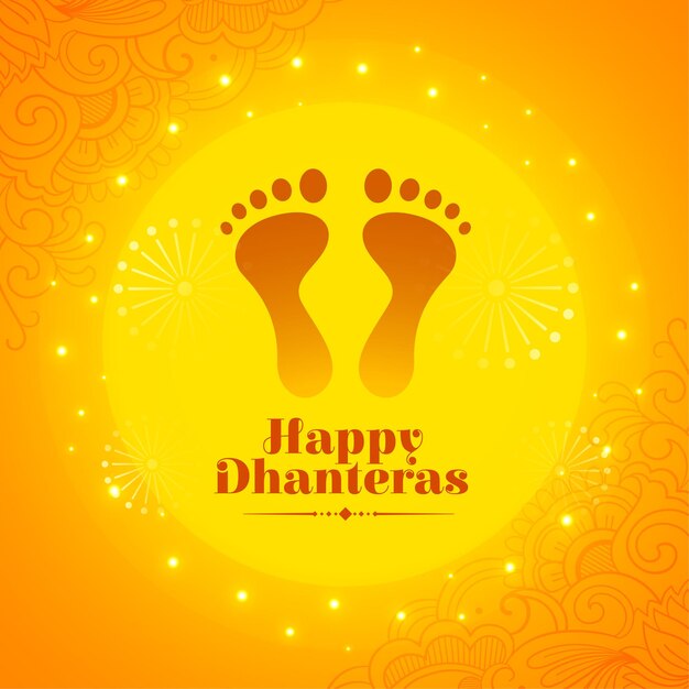 feliz fondo cultural dhanteras con la diosa charan para el vector de adoración