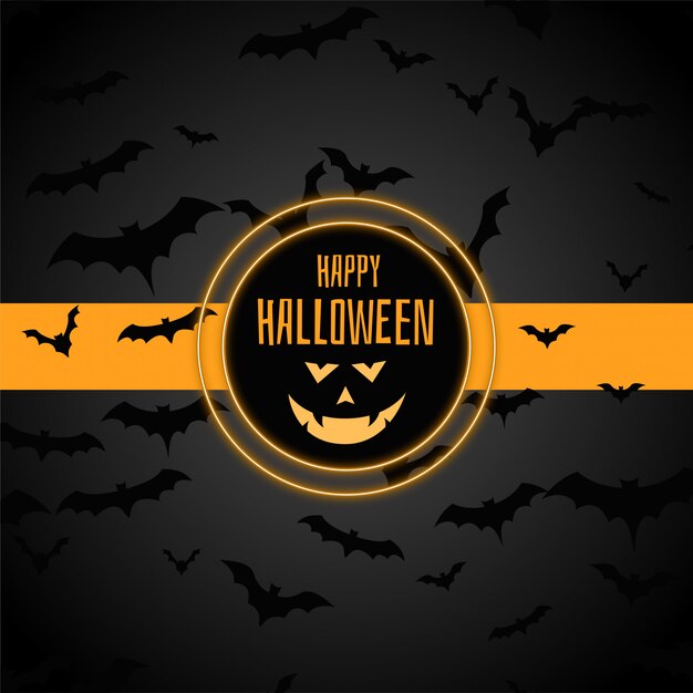 Vector gratuito feliz fondo elegante de halloween con muchos murciélagos