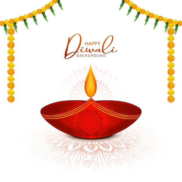 Feliz fondo del festival de Diwali con las lámparas
