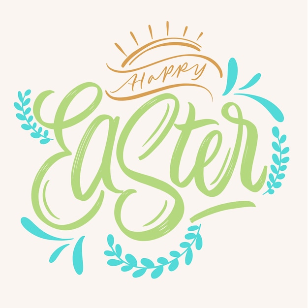 Vector gratuito feliz fondo de pantalla de pascua dibujado a mano