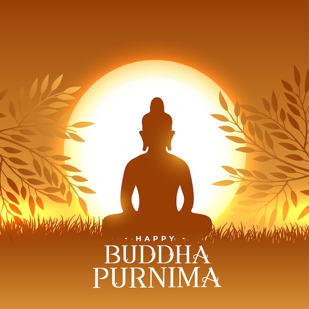 Feliz fondo religioso de buddha purnima para la fe y la paz