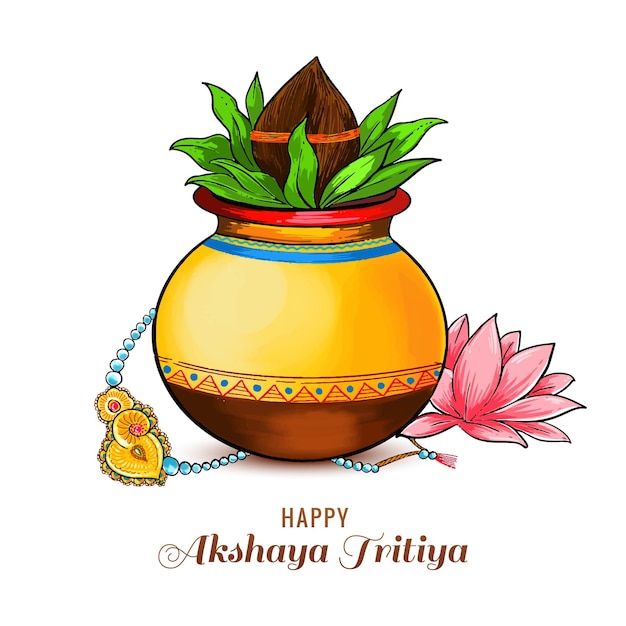 Feliz fondo de la tarjeta del festival de akshaya tritiya