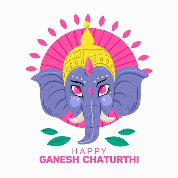 Feliz ganesh chaturthi con elefante