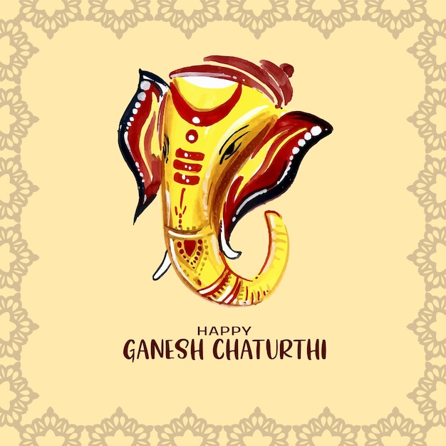 Vector gratuito feliz ganesh chaturthi festival celebración saludo diseño de fondo